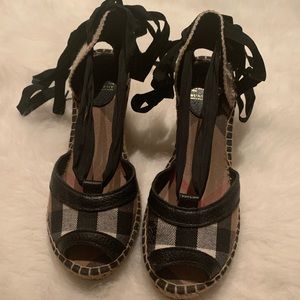 Burberry Lace-up Wedge Sandals